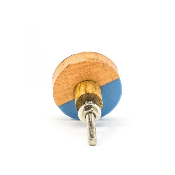 DSC 0468 Blue resin brass and wood trio knob