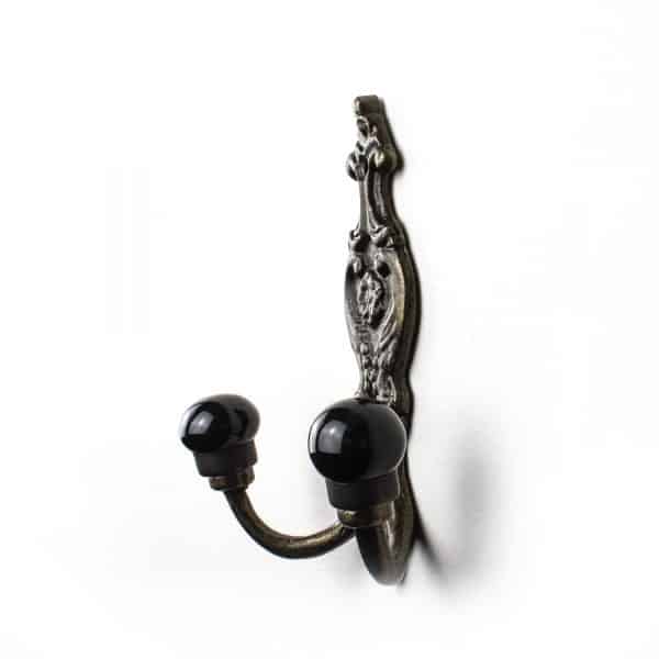 DSC 1501 Black ceramic double wall hook