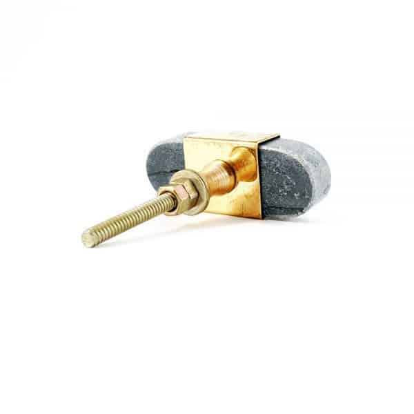 Oval grey marble knob with gold edge 8