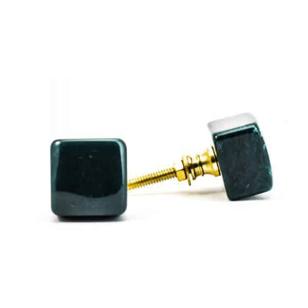 DSC 0288 Square dark green resin pull