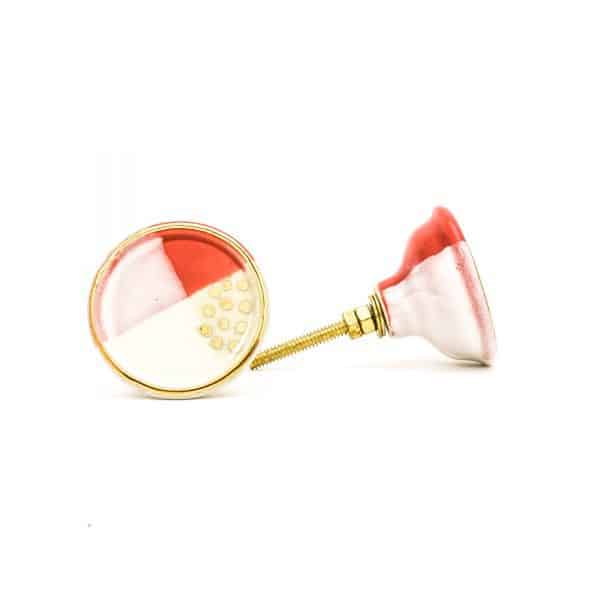 DSC 3124 Round ceramic gold rim watermelon knob