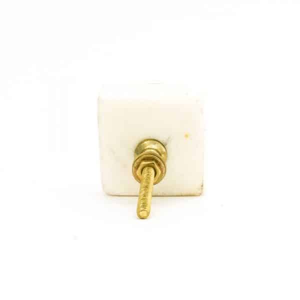 DSC 3301 White marble square with brass cross knob