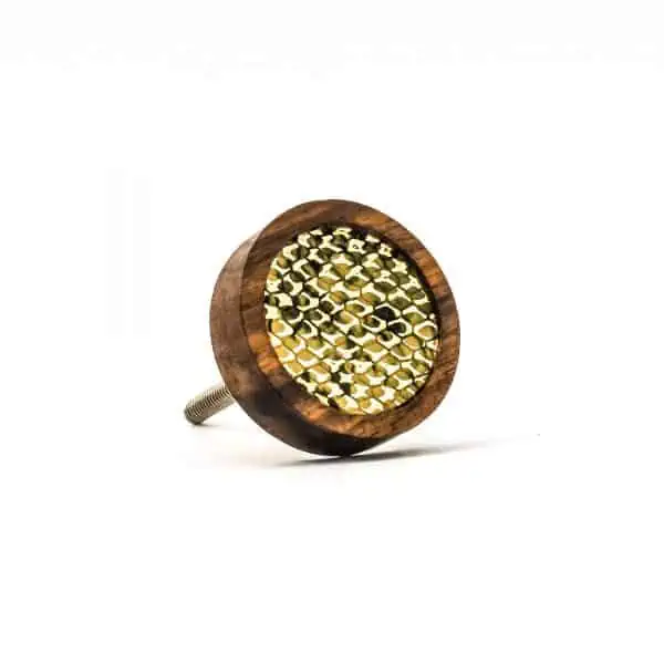 DSC 3420 Gold fish scale round wood knob