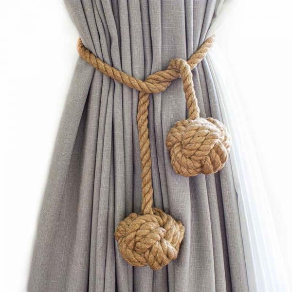 Double Knot Jute Curtain Tie Back