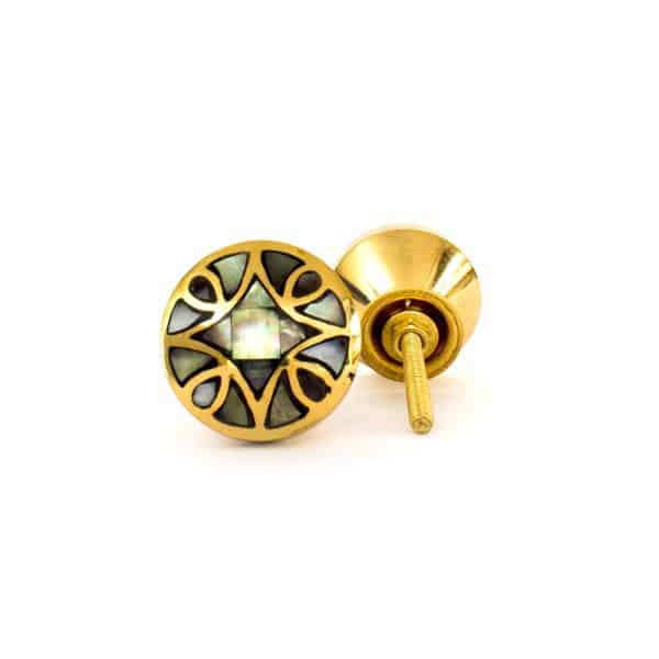 Black Brass Diamond Shell Knob K 000075 1