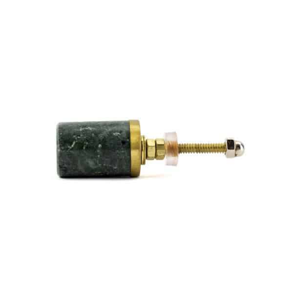 Green Granite and Brass Cylinder Knob K 000021 1