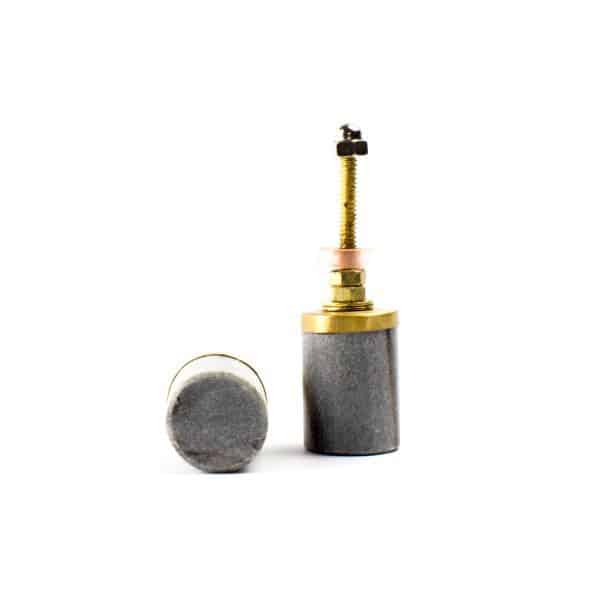 Grey Marble and Brass Cylinder Pul P 000016 7