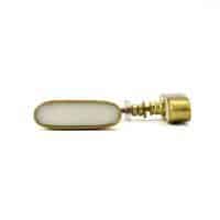White Marble and Brass Oblong Pull P 000008 7