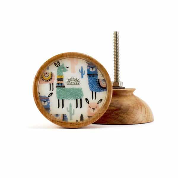 Llama Wooden Knob 2 Bohemian Fe