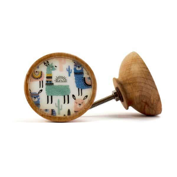 Llama Wooden Knob 3 Bohemian Fe