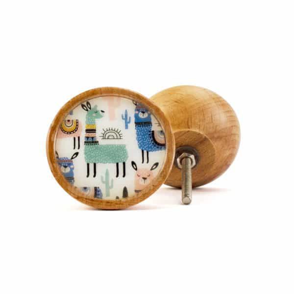 Llama Wooden Knob 4 Bohemian Fe