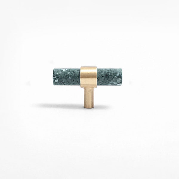 Green Marble Brass Pull Milan 1